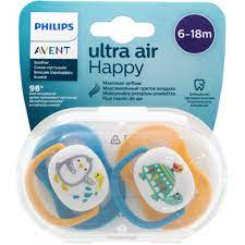 Sucette *2  ultra soft AVENT scf08/07 6-18m violet-orange