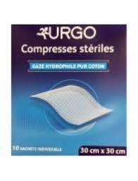 URGO compresse fr gaz stériles 30*30 /10
